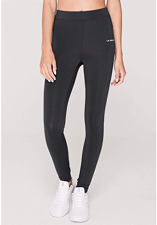LA Gear Womens Leggings Performance Tights Pants (Colour: Charcoal, Size:  14 (L) ) - Tribe Sport Store
