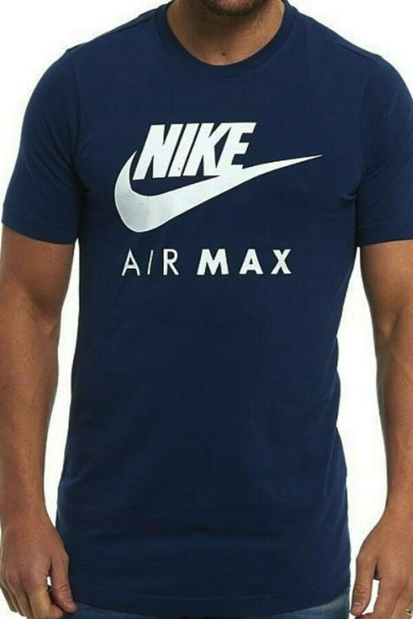 Nike Air Max Logo Mens Blue T Shirt