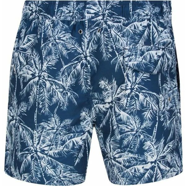 Nines Collection Tolan Mens Swim Shorts - Blue Palm Print