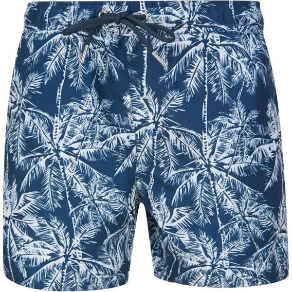 Nines Collection Tolan Mens Swim Shorts - Blue Palm Print