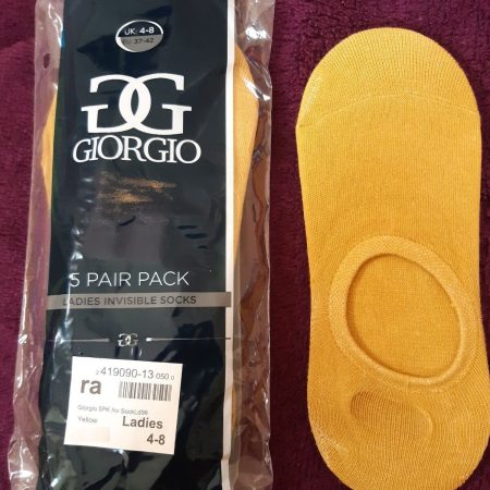 Giorgio five Pair Pack Ladies Invisible Socks