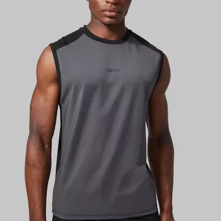 Man Active Performance Colour Block Tank